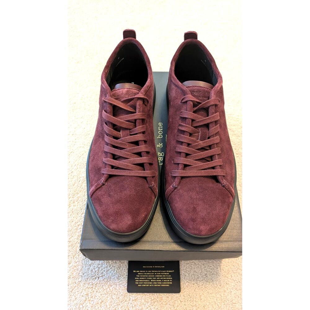Rag & Bone Wine Suede Perry Lace-Up Sneaker